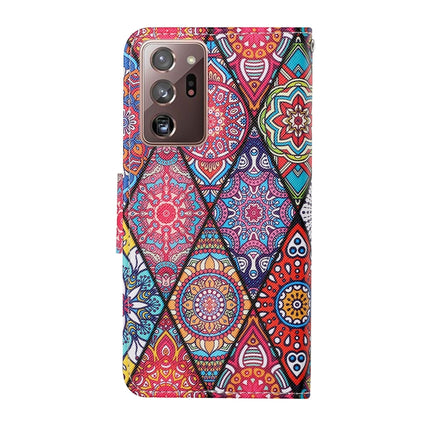 For Samsung Galaxy Note20 Ultra Colored Drawing Pattern Horizontal Flip Leather Case with Holder & Card Slots & Wallet & Lanyard(Rhombus Totem)-garmade.com