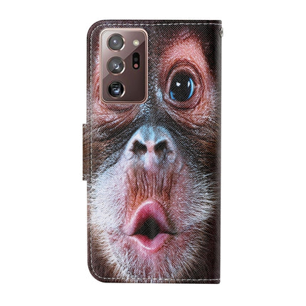 For Samsung Galaxy Note20 Ultra Colored Drawing Pattern Horizontal Flip Leather Case with Holder & Card Slots & Wallet & Lanyard(Orangutan)-garmade.com