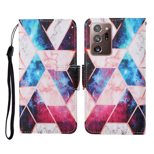 For Samsung Galaxy Note20 Ultra Colored Drawing Pattern Horizontal Flip Leather Case with Holder & Card Slots & Wallet & Lanyard(Starry Marble)-garmade.com