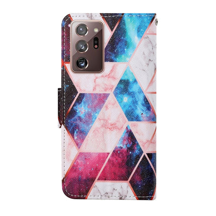 For Samsung Galaxy Note20 Ultra Colored Drawing Pattern Horizontal Flip Leather Case with Holder & Card Slots & Wallet & Lanyard(Starry Marble)-garmade.com