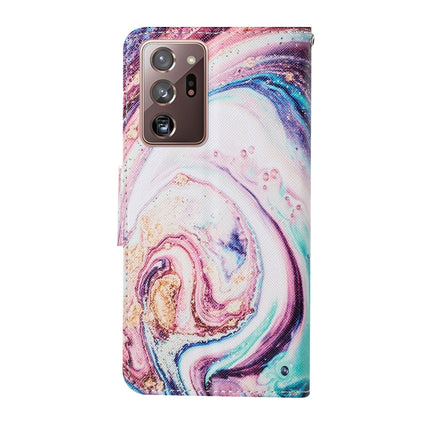 For Samsung Galaxy Note20 Ultra Colored Drawing Pattern Horizontal Flip Leather Case with Holder & Card Slots & Wallet & Lanyard(Whirlpool Marble)-garmade.com