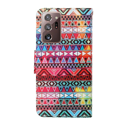 For Samsung Galaxy Note20 Ultra Colored Drawing Pattern Horizontal Flip Leather Case with Holder & Card Slots & Wallet & Lanyard(Tribal Ethnic Style)-garmade.com