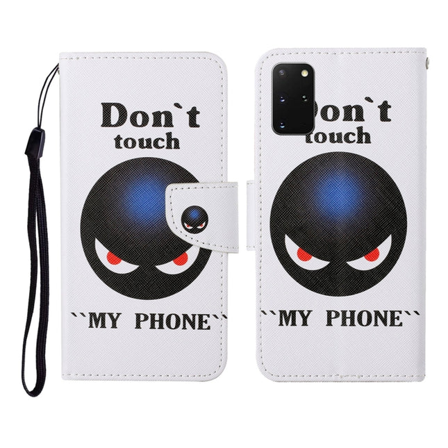 For Samsung Galaxy S20+ Colored Drawing Pattern Horizontal Flip Leather Case with Holder & Card Slots & Wallet & Lanyard(Black Planet)-garmade.com