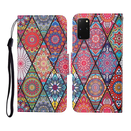 For Samsung Galaxy S20+ Colored Drawing Pattern Horizontal Flip Leather Case with Holder & Card Slots & Wallet & Lanyard(Rhombus Totem)-garmade.com