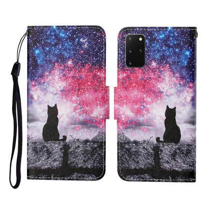 For Samsung Galaxy S20+ Colored Drawing Pattern Horizontal Flip Leather Case with Holder & Card Slots & Wallet & Lanyard(Starry Cat)-garmade.com