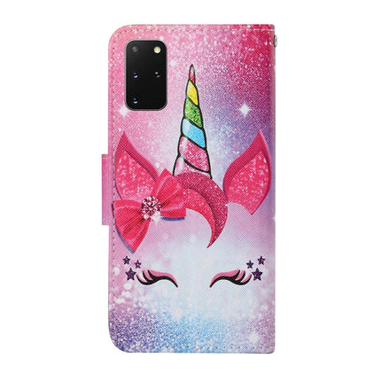 For Samsung Galaxy S20+ Colored Drawing Pattern Horizontal Flip Leather Case with Holder & Card Slots & Wallet & Lanyard(Eyelash Unicorn)-garmade.com