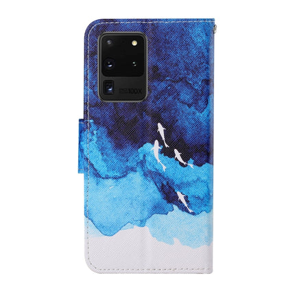 For Samsung Galaxy S20 Ultra Colored Drawing Pattern Horizontal Flip Leather Case with Holder & Card Slots & Wallet & Lanyard(Watercolor Fish)-garmade.com