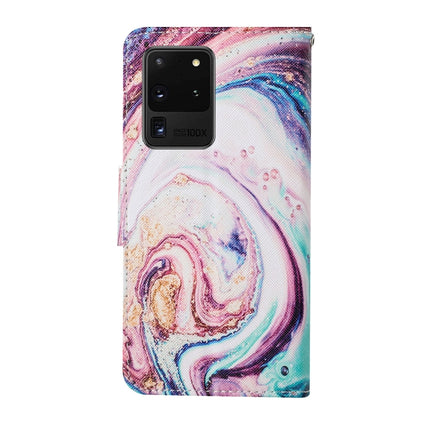 For Samsung Galaxy S20 Ultra Colored Drawing Pattern Horizontal Flip Leather Case with Holder & Card Slots & Wallet & Lanyard(Whirlpool Marble)-garmade.com