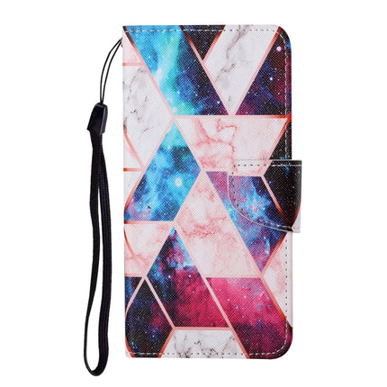 For Samsung Galaxy S21+ 5G Colored Drawing Pattern Horizontal Flip Leather Case with Holder & Card Slots & Wallet & Lanyard(Starry Marble)-garmade.com