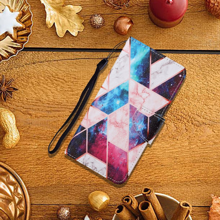 For Samsung Galaxy S21+ 5G Colored Drawing Pattern Horizontal Flip Leather Case with Holder & Card Slots & Wallet & Lanyard(Starry Marble)-garmade.com