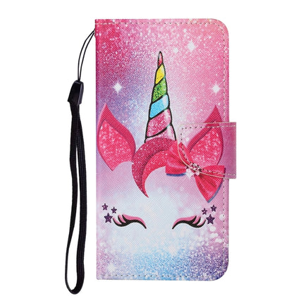 For Samsung Galaxy S21+ 5G Colored Drawing Pattern Horizontal Flip Leather Case with Holder & Card Slots & Wallet & Lanyard(Eyelash Unicorn)-garmade.com