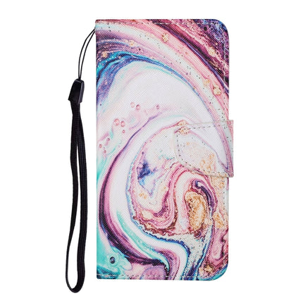 For Samsung Galaxy S21 Ultra 5G Colored Drawing Pattern Horizontal Flip Leather Case with Holder & Card Slots & Wallet & Lanyard(Whirlpool Marble)-garmade.com