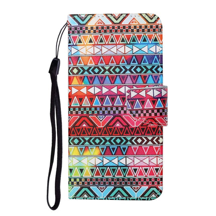 For Samsung Galaxy S21 Ultra 5G Colored Drawing Pattern Horizontal Flip Leather Case with Holder & Card Slots & Wallet & Lanyard(Tribal Ethnic Style)-garmade.com