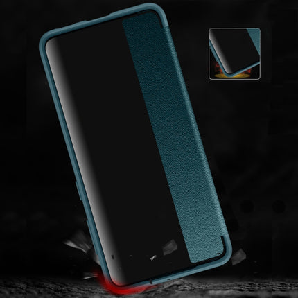 For Samsung Galaxy S21 Ultra 5G Magnetic Side Window View Shockproof Horizontal Flip Leather Case(Purple)-garmade.com