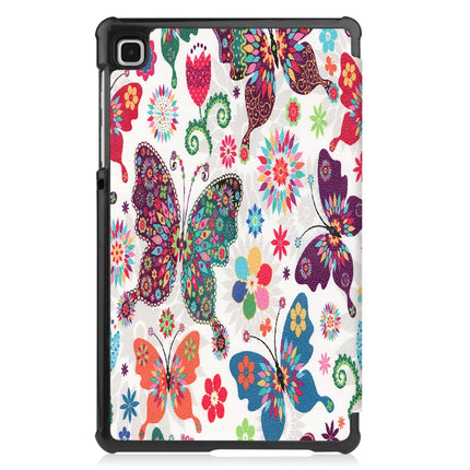 For Samsung Galaxy Tab A7 Lite T225 Colored Drawing Pattern Horizontal Flip Leather Case with Three-folding Holder(Color Butterfly)-garmade.com