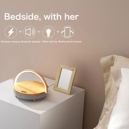 Original Xiaomi Youpin EZVALO Lydia Wireless Charging Music Desk Lamp(Nordic Wood Pattern)-garmade.com