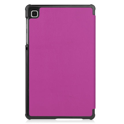 For Samsung Galaxy Tab A7 Lite T225 Custer Pattern Pure Color Horizontal Flip Leather Case with Three-folding Holder(Purple)-garmade.com