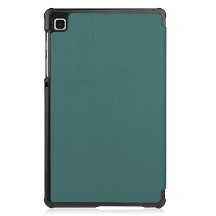 For Samsung Galaxy Tab A7 Lite T225 Custer Pattern Pure Color Horizontal Flip Leather Case with Three-folding Holder(Dark Green)-garmade.com