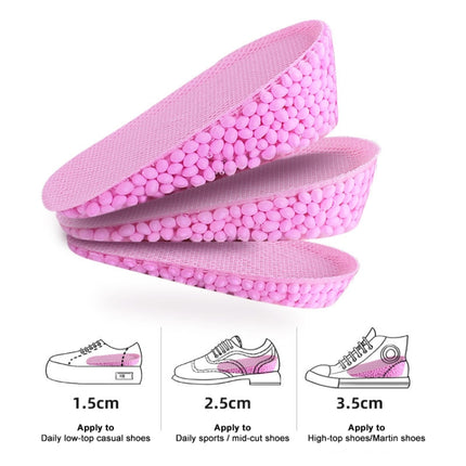 1.5cm 1 Pair 039 Women Soft Invisible Sports Shockproof Inner Heightening Insole Shoe-pad(Grey)-garmade.com