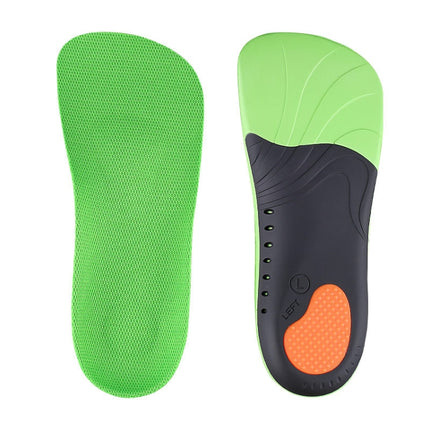 1 Pair 068 Sports Shockproof Massage Arch Of Foot Flatfoot Support Half Insole Shoe-pad, Size:M (255-260mm)(Green Orange)-garmade.com
