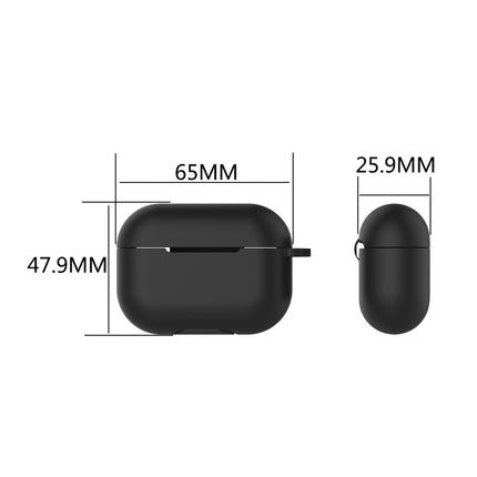 Solid Color Silicone Earphone Protective Case for AirPods Pro, with Hook(Midnight Blue)-garmade.com