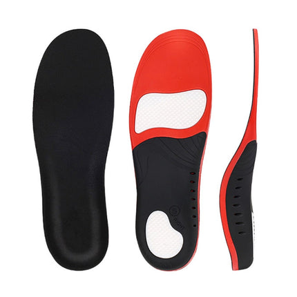 1 Pair 068 Sports Correct Shockproof Massage Arch Of Foot Flatfoot Support Insole Shoe-pad, Size:XS (225-240mm)(Red White Flannel)-garmade.com