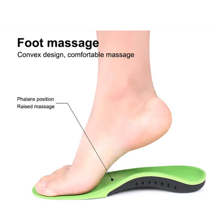 1 Pair 068 Sports Correct Shockproof Massage Arch Of Foot Flatfoot Support Insole Shoe-pad, Size:XS (225-240mm)(Green Orange Mesh Cloth)-garmade.com