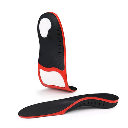 1 Pair 068 Sports Correct Shockproof Massage Arch Of Foot Flatfoot Support Insole Shoe-pad, Size:S (245-250mm)(Red White Flannel)-garmade.com