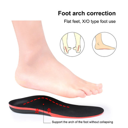 1 Pair 068 Sports Correct Shockproof Massage Arch Of Foot Flatfoot Support Insole Shoe-pad, Size:M (255-260mm)(Red White Flannel)-garmade.com