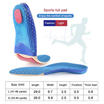 1 Pair 641 Casual Non-slip Shockproof Breathable Arch Of Foot Sports Insole Shoe-pad, Size:S (225-250mm)(Blue)-garmade.com