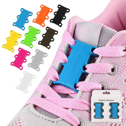 Magnetic Shoelace Buckle Non Binding Shoe Lace Accessories, Size:S (Below 230mm)(Rose Red)-garmade.com