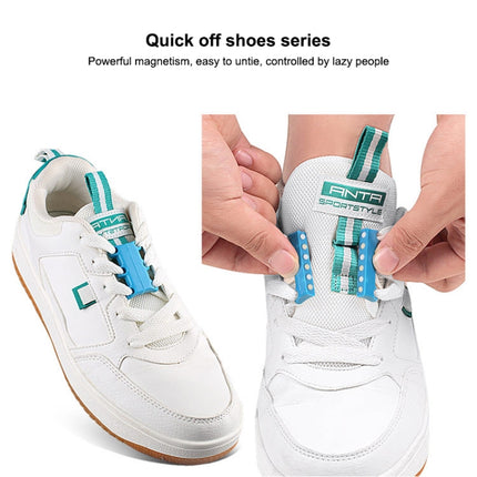 Magnetic Shoelace Buckle Non Binding Shoe Lace Accessories, Size:S (Below 230mm)(White)-garmade.com