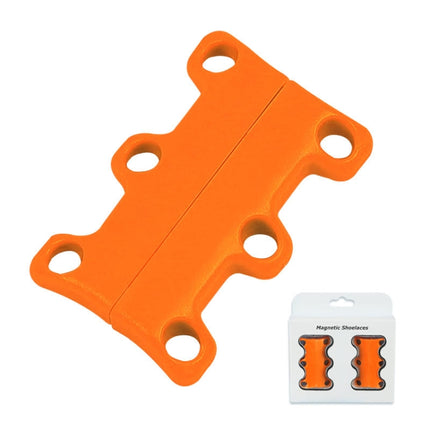 Magnetic Shoelace Buckle Non Binding Shoe Lace Accessories, Size:L (Above 230mm)(Orange)-garmade.com