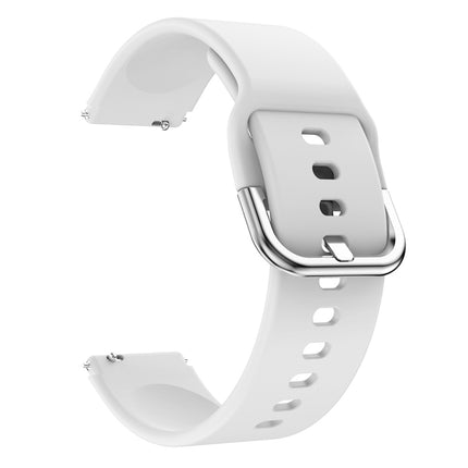 For Xiaomi Mi Watch Electroplating Buckle Silicone Replacement Strap Watchband(White)-garmade.com