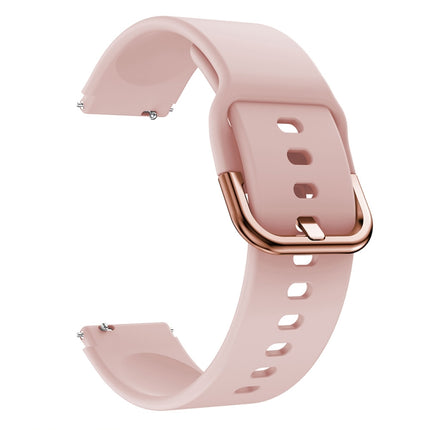 For Xiaomi Mi Watch Electroplating Buckle Silicone Replacement Strap Watchband(Pink)-garmade.com