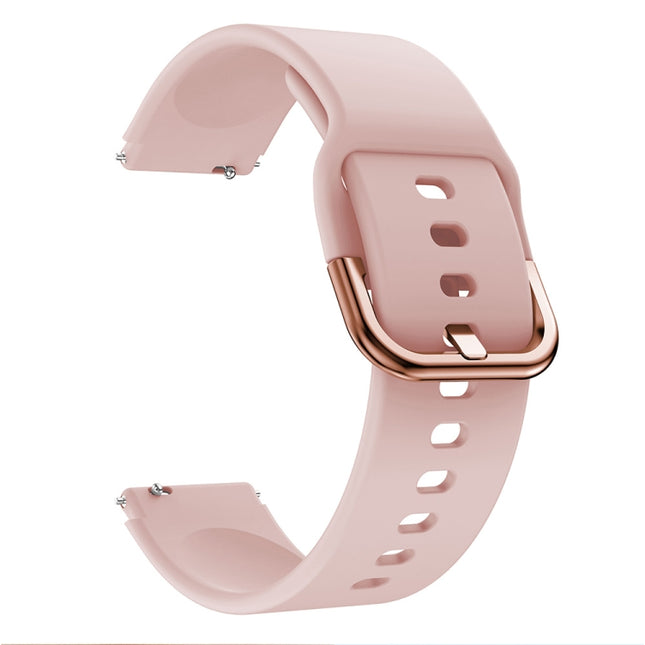 For Xiaomi Mi Watch Electroplating Buckle Silicone Replacement Strap Watchband(Pink)-garmade.com