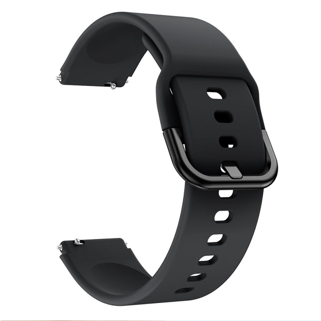 For Xiaomi Mi Watch Electroplating Buckle Silicone Replacement Strap Watchband(Black)-garmade.com