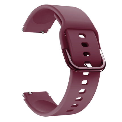 For Xiaomi Mi Watch Electroplating Buckle Silicone Replacement Strap Watchband(Wine Red)-garmade.com