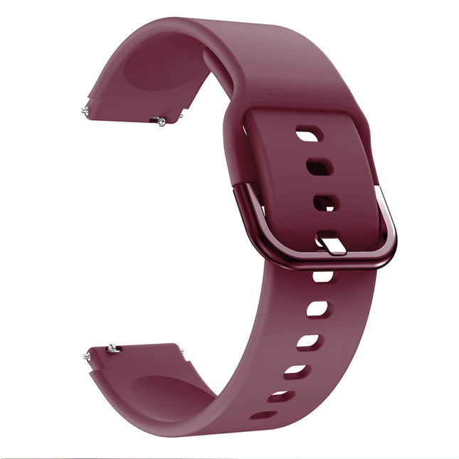 For Xiaomi Mi Watch Electroplating Buckle Silicone Replacement Strap Watchband(Wine Red)-garmade.com
