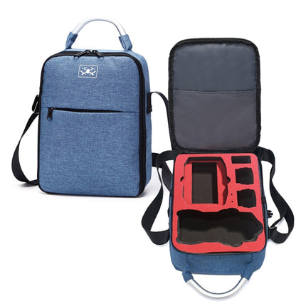 Shockproof Waterproof Single Shoulder Storage Travel Carrying Cover Case Box for DJI Air 2S(Blue+Red Liner)-garmade.com
