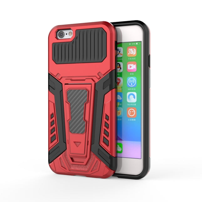 War Chariot Series Armor All-inclusive Shockproof PC + TPU Protective Case with Invisible Holder For iPhone 6(Red)-garmade.com