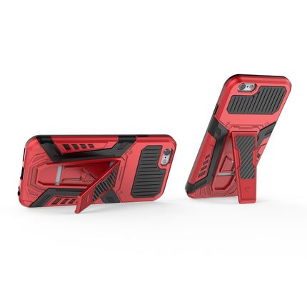 War Chariot Series Armor All-inclusive Shockproof PC + TPU Protective Case with Invisible Holder For iPhone 6(Red)-garmade.com