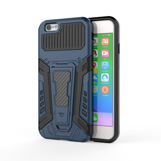 War Chariot Series Armor All-inclusive Shockproof PC + TPU Protective Case with Invisible Holder For iPhone 6(Blue)-garmade.com