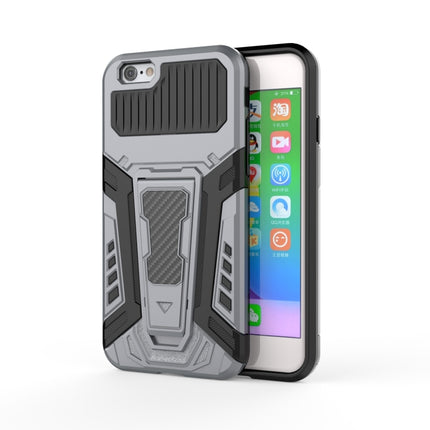 War Chariot Series Armor All-inclusive Shockproof PC + TPU Protective Case with Invisible Holder For iPhone 6(Grey)-garmade.com