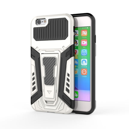 War Chariot Series Armor All-inclusive Shockproof PC + TPU Protective Case with Invisible Holder For iPhone 6(White)-garmade.com