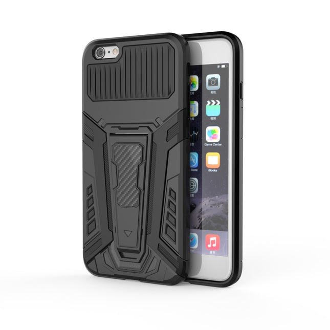 War Chariot Series Armor All-inclusive Shockproof PC + TPU Protective Case with Invisible Holder For iPhone 6 Plus(Black)-garmade.com