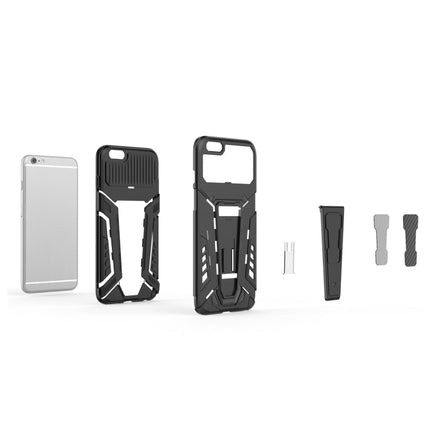War Chariot Series Armor All-inclusive Shockproof PC + TPU Protective Case with Invisible Holder For iPhone 6 Plus(Black)-garmade.com