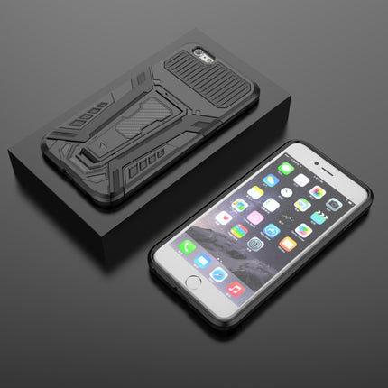 War Chariot Series Armor All-inclusive Shockproof PC + TPU Protective Case with Invisible Holder For iPhone 6 Plus(Black)-garmade.com