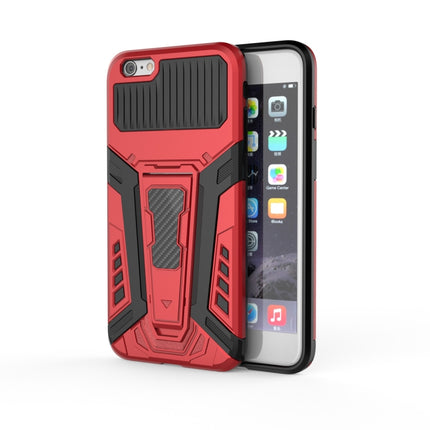 War Chariot Series Armor All-inclusive Shockproof PC + TPU Protective Case with Invisible Holder For iPhone 6 Plus(Red)-garmade.com