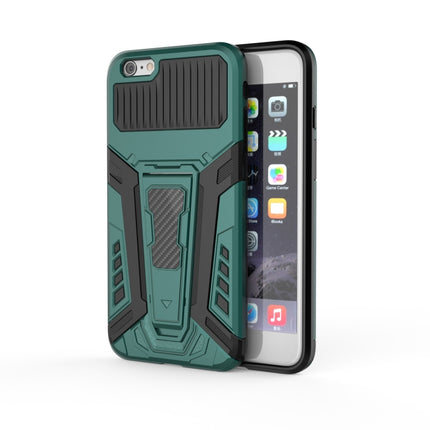 War Chariot Series Armor All-inclusive Shockproof PC + TPU Protective Case with Invisible Holder For iPhone 6 Plus(Green)-garmade.com
